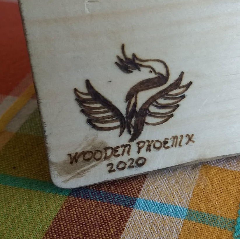 A photo of the original pyrography 
